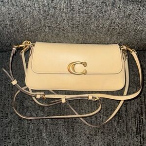 Coach Jet Shoulder Bag w/ 2 Straps in Brass/Moonlight Smooth Calf Leather NWT